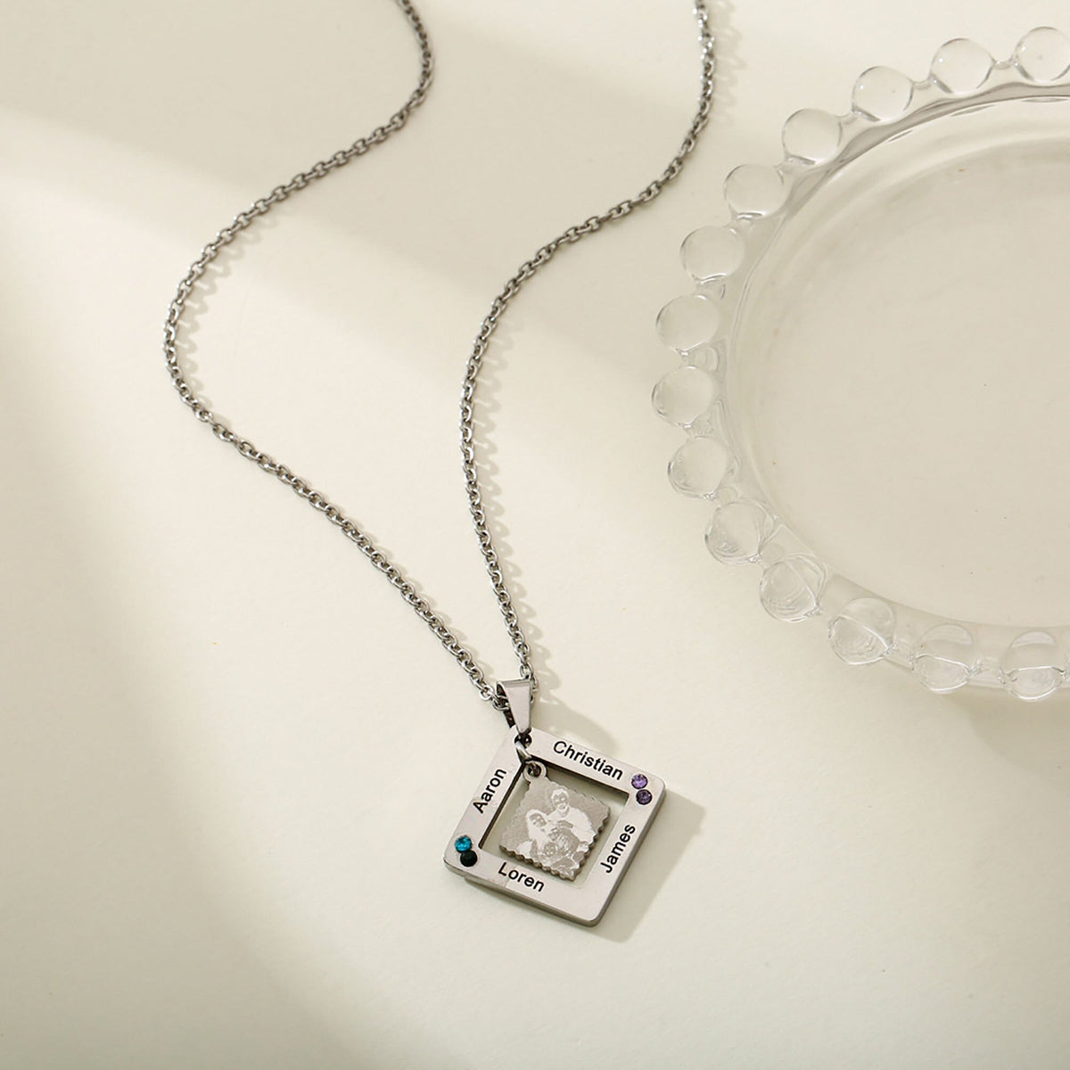 customized photos with birthstone Colorful 12 Birthstone Pendant Necklaces - MERGE.DAY.1.FREESTYLE