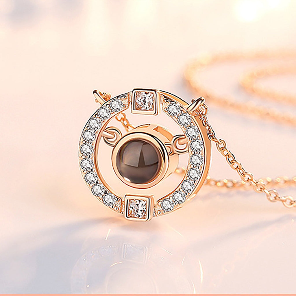 Customizable photo circle Projection Necklace Creative Pendant is a Commemorative Gift - MERGE.DAY.1.FREESTYLE