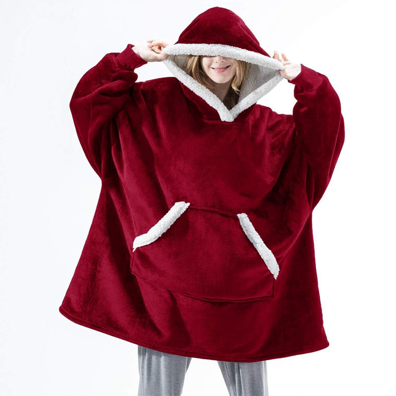 Winter Oversized Hoodies Women Giant Hoody Flannel Fleece Wearable Blanket - MERGE.DAY.1.FREESTYLE