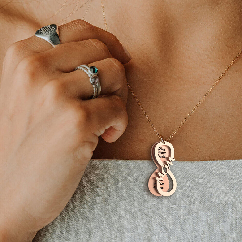 Personalized MOM Name Necklace Rotate Double Layer Pendant Best Gifts - MERGE.DAY.1.FREESTYLE