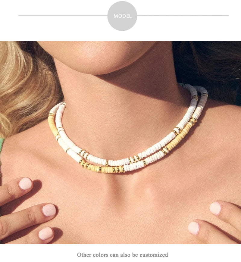 Shell Handmade Beaded Choker Surfer Necklaces - MERGE.DAY.1.FREESTYLE
