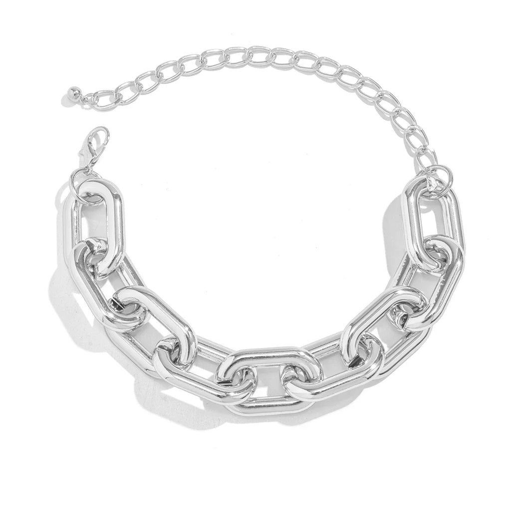 Chunky Silver Necklace Exaggerated Cross Chain - MERGE.DAY.1.FREESTYLE