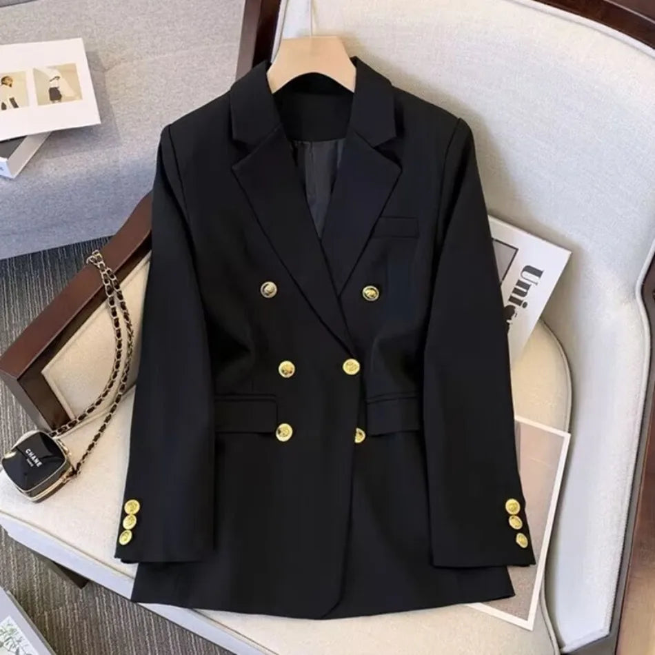 Jackets Blazer Woman Spring Autumn Solid Color Long Sleeve Tailored Collar - MERGE.DAY.1.FREESTYLE