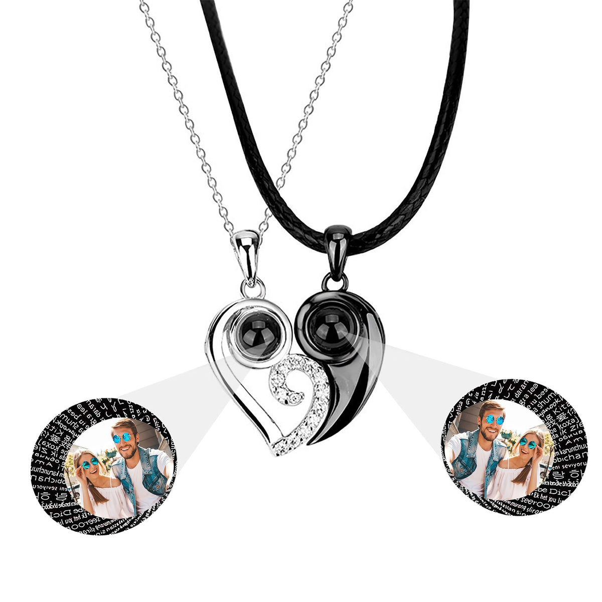 Customizable photoSet of Fashion Magnetic Heart Couple Necklace For Women Men - MERGE.DAY.1.FREESTYLE