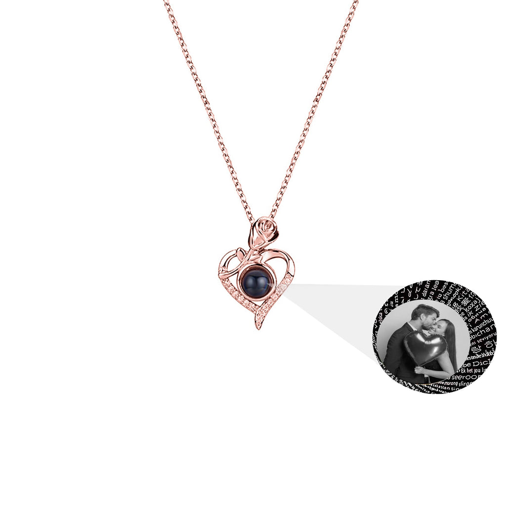 Love Rose with Customized PhotosProjection Necklace Pendant Jewelry For Lover Girlfriend - MERGE.DAY.1.FREESTYLE