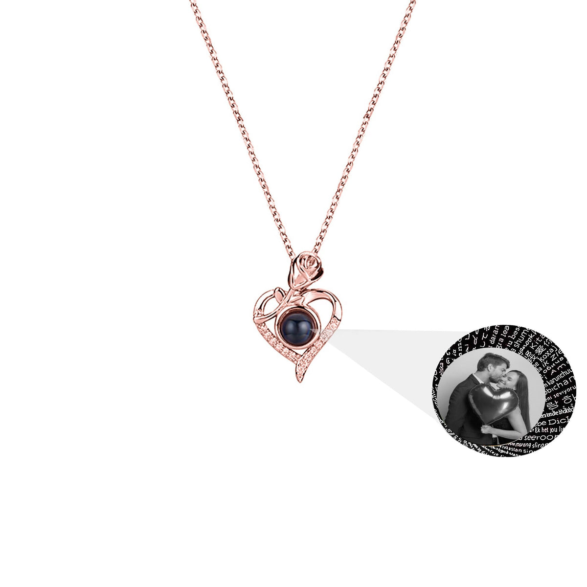 Love Rose with Customized PhotosProjection Necklace Pendant Jewelry For Lover Girlfriend - MERGE.DAY.1.FREESTYLE