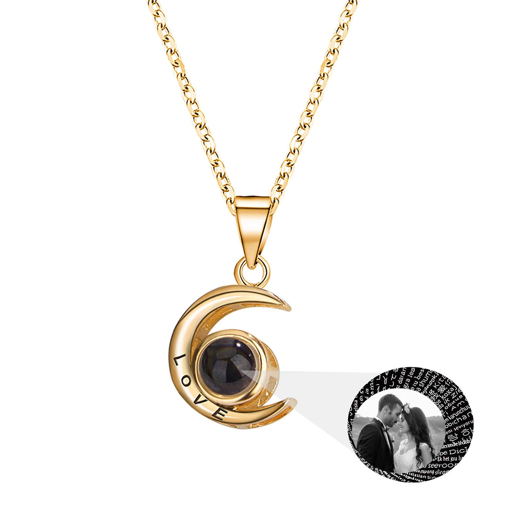 Personality Moon Necklace With Customizable Photo Romantic Gift - MERGE.DAY.1.FREESTYLE