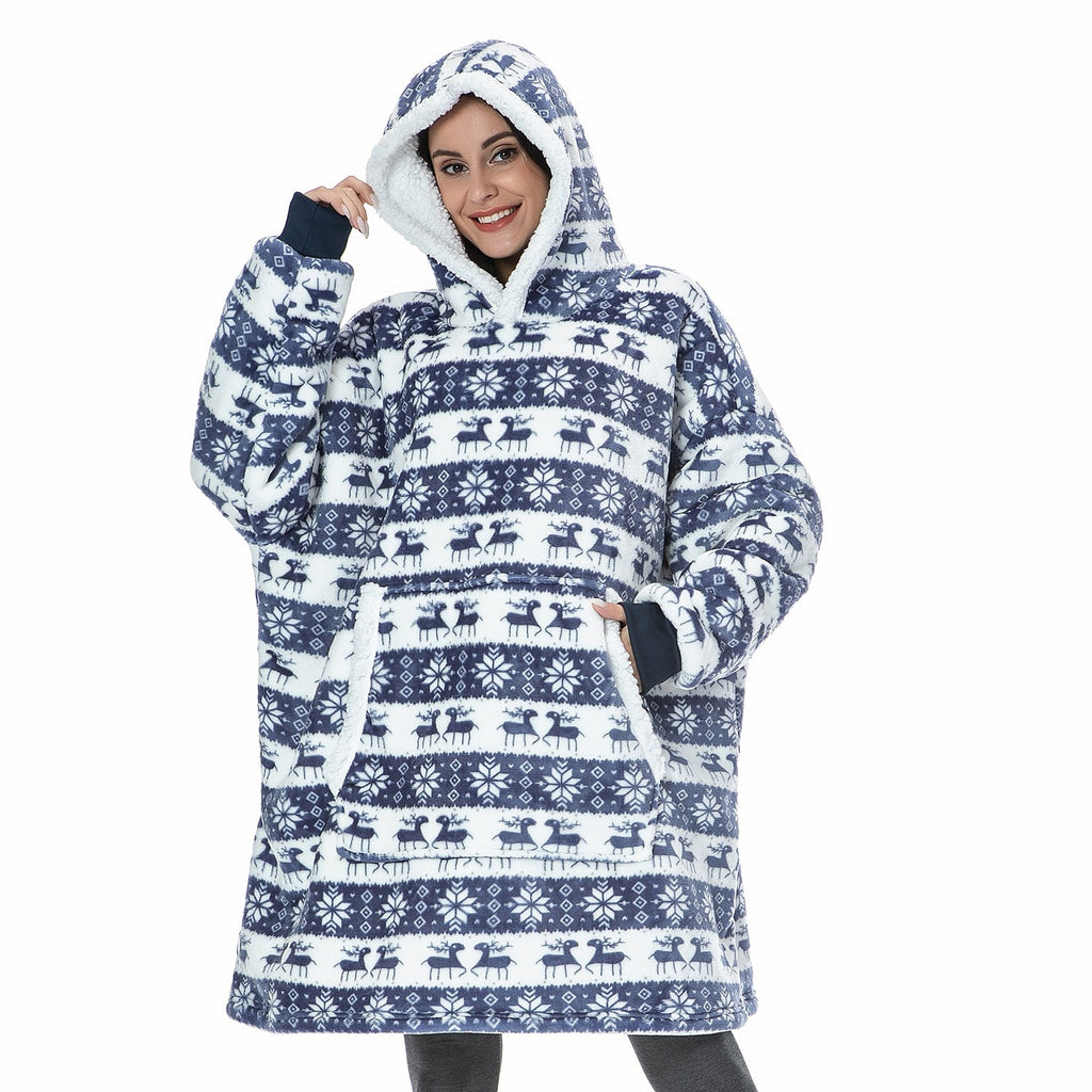 Winter Oversized Hoodies Women Giant Hoody Flannel Fleece Wearable Blanket - MERGE.DAY.1.FREESTYLE