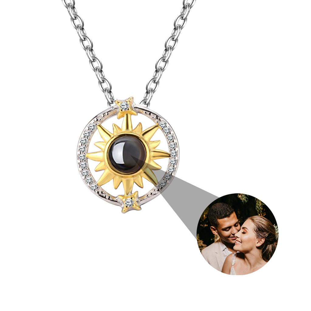 Customizable photo sunflower Projection Necklace Pendant Jewelry - MERGE.DAY.1.FREESTYLE