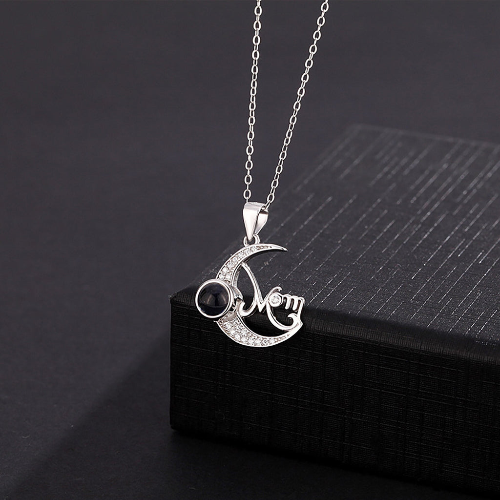 Customizable photo of the moon Projection Necklace Pendant Jewelry - MERGE.DAY.1.FREESTYLE
