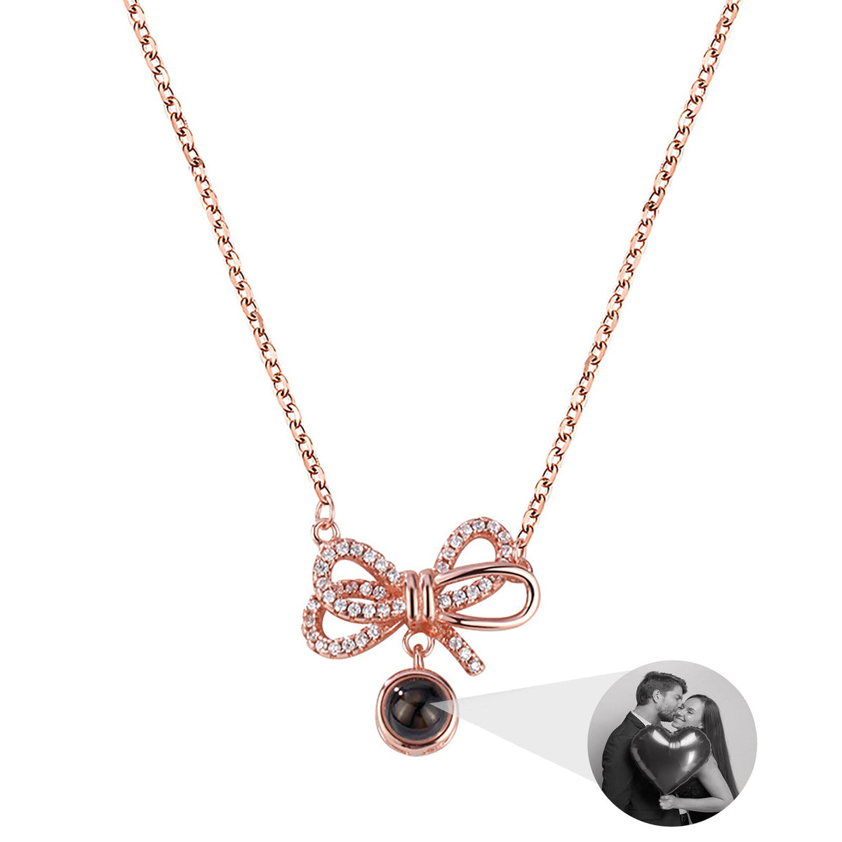 Customized Photo Bow Projection Memory Necklace - MERGE.DAY.1.FREESTYLE