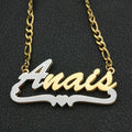 3D Double Plate Custom Nameplate Necklace Gold Plate Pendant Personalized Name Necklace - MERGE.DAY.1.FREESTYLE