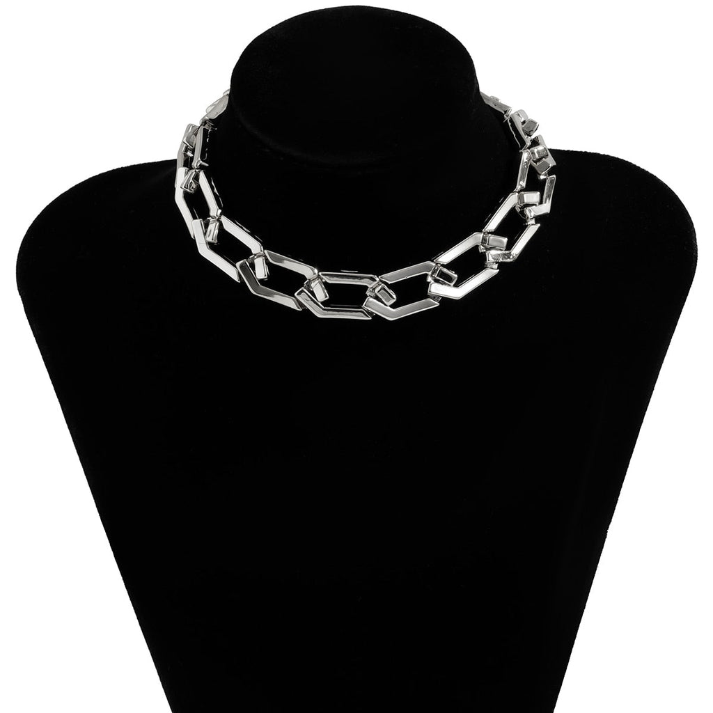 CCB Material Exaggerated Big Choker Necklace Collar for Women Hiphop Chunky Chain Necklace - MERGE.DAY.1.FREESTYLE