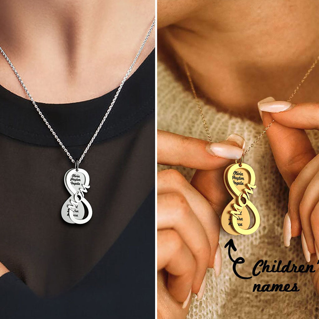 Personalized MOM Name Necklace Rotate Double Layer Pendant Best Gifts - MERGE.DAY.1.FREESTYLE