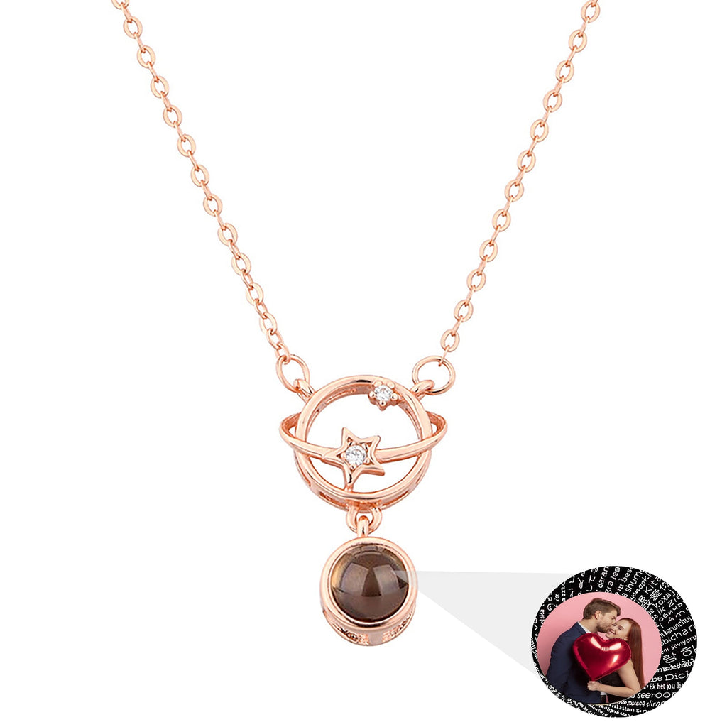 Planet with customizable photos Projection Necklace Pendant Jewelry - MERGE.DAY.1.FREESTYLE