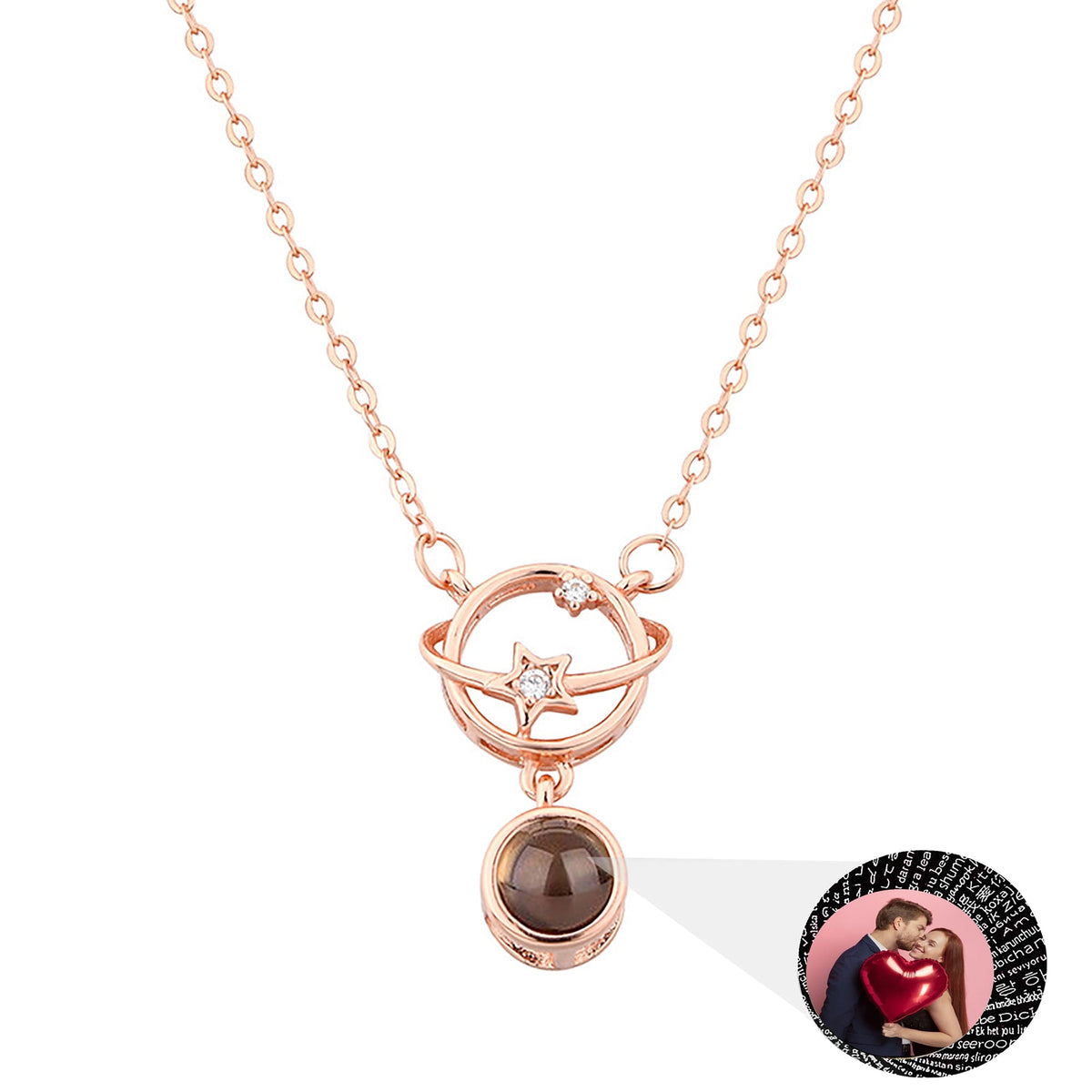 Planet with customizable photos Projection Necklace Pendant Jewelry - MERGE.DAY.1.FREESTYLE