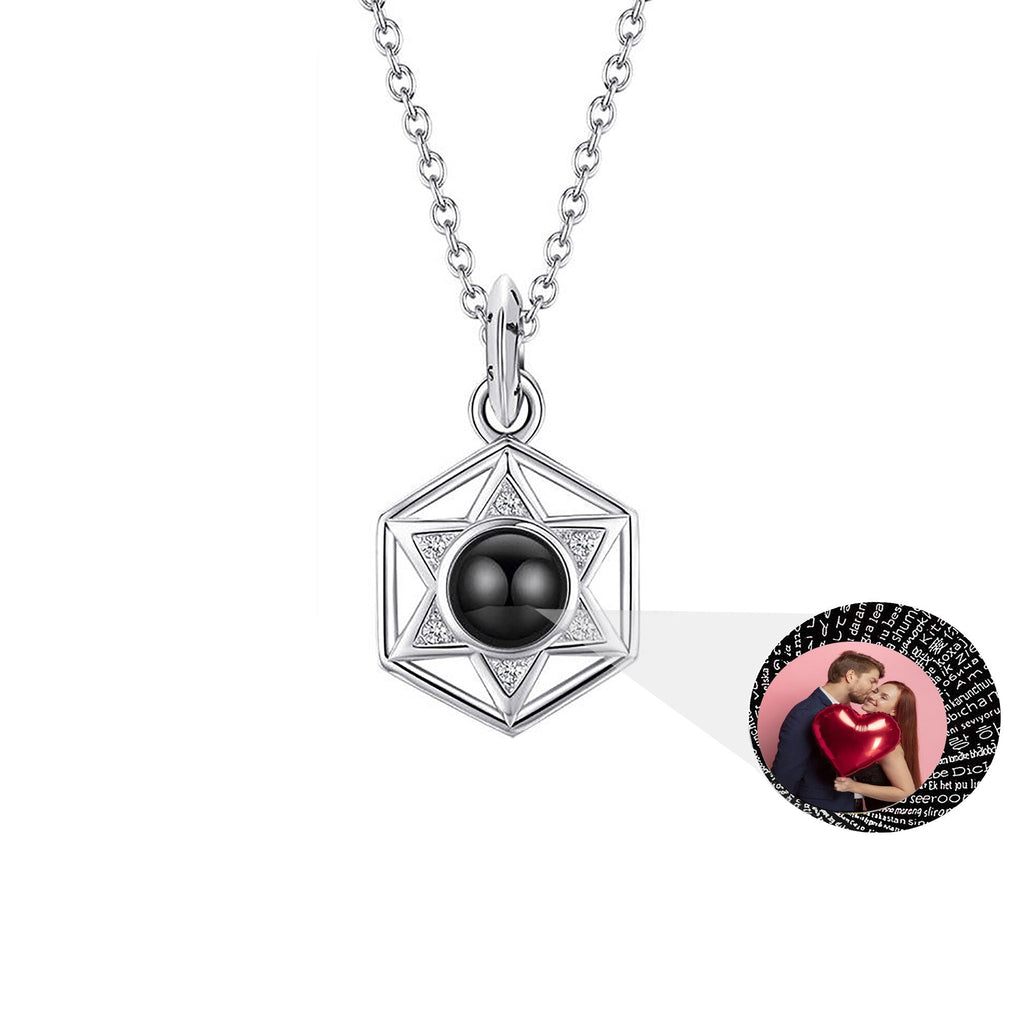 Six Stars Couple with Customized Photos Projection Necklace Pendant Jewelry - MERGE.DAY.1.FREESTYLE