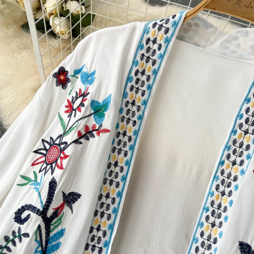 Retro Embroidery Sun Protection Shirt Chiffon Long Streetwear - MERGE.DAY.1.FREESTYLE