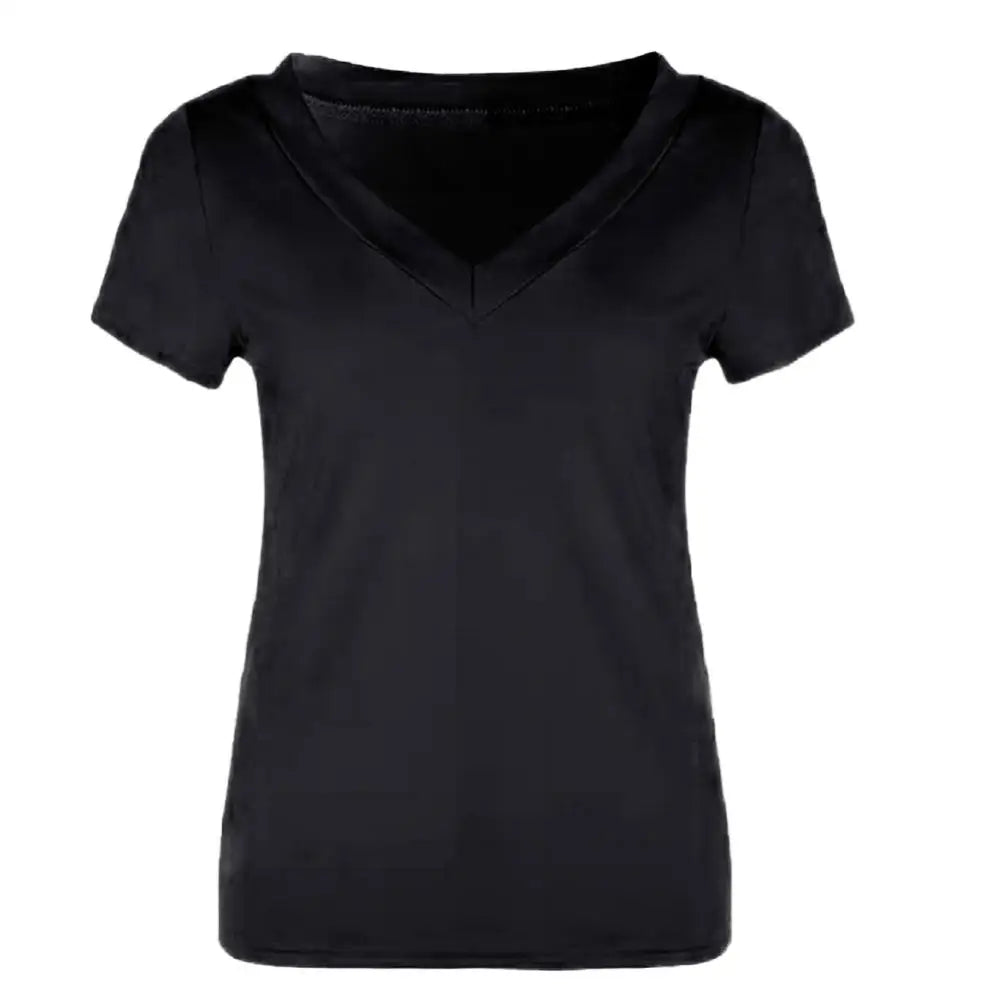 Slim Fit Plus Size T-Shirt Women Top Solid Color Short Sleeve - MERGE.DAY.1.FREESTYLE