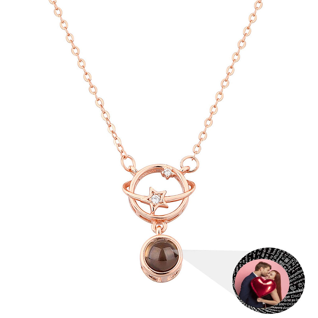 Planet with customizable photos Projection Necklace Pendant Jewelry - MERGE.DAY.1.FREESTYLE