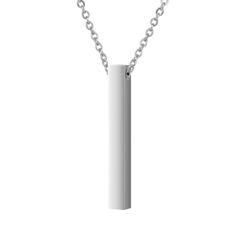 Custom Necklace Bar Engraved Name Text Bangle Cuff Jewelry - MERGE.DAY.1.FREESTYLE
