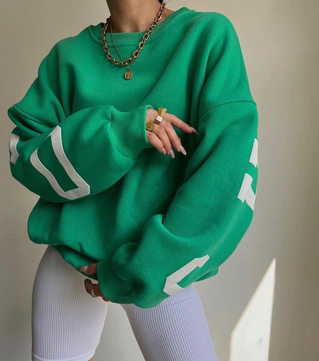 Casual Letters Print Sweatshirt Women Long Sleeve Loose Hoodies Y2k Streetwear - MERGE.DAY.1.FREESTYLE