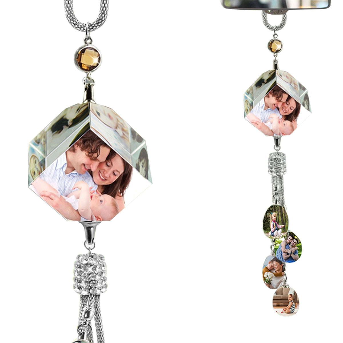 Customizable photo Car Rearview Mirror Pendant Car Interior Modeling Crystal Ball Ornaments - MERGE.DAY.1.FREESTYLE