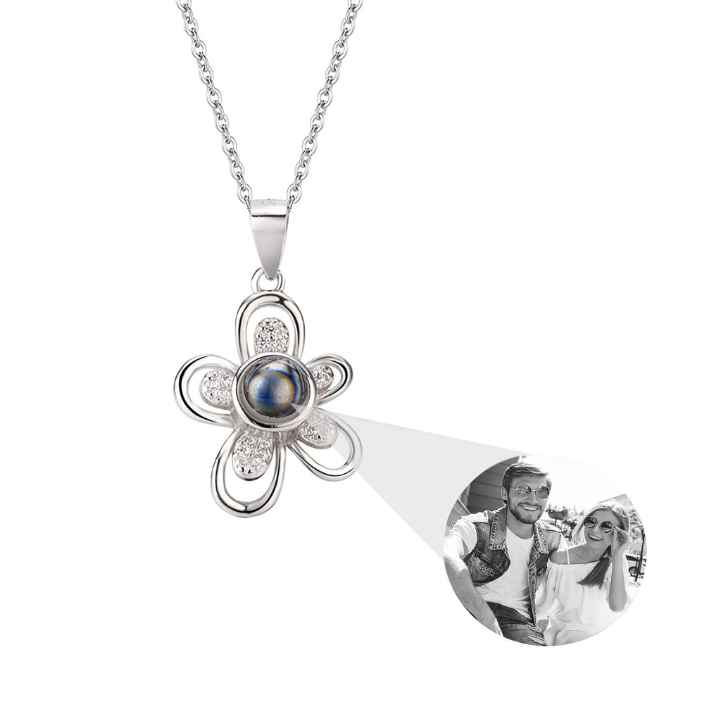 Flowers that can be customized for photos Projection Necklace Pendant Jewelry - MERGE.DAY.1.FREESTYLE