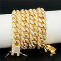 13MM AAA Rhinestone Iced Out Miami Cuban Link Chain Hip Hop Necklace - MERGE.DAY.1.FREESTYLE