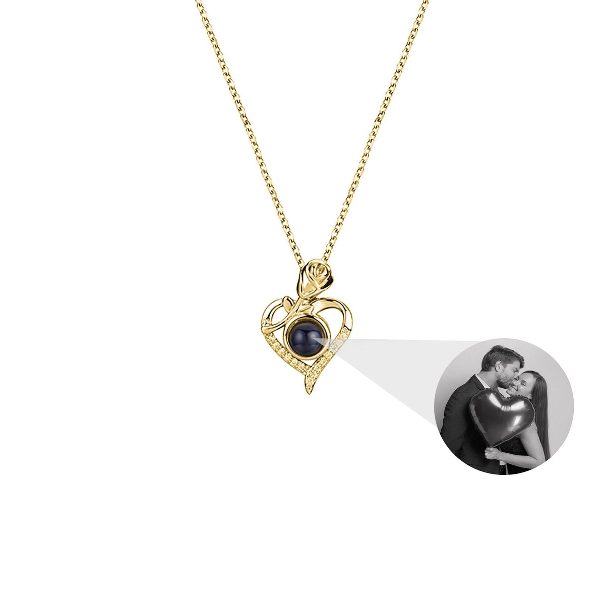 Love Rose with Customized PhotosProjection Necklace Pendant Jewelry For Lover Girlfriend - MERGE.DAY.1.FREESTYLE