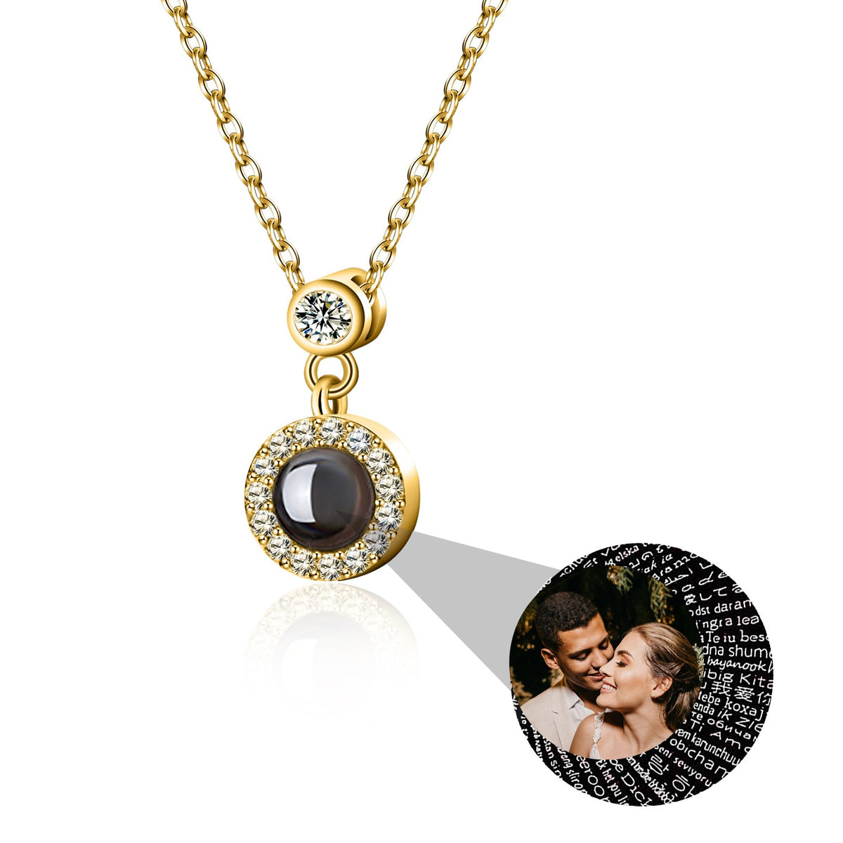 Customizable Photo Projection Necklace Couple Girlfriend Couple Jewelry - MERGE.DAY.1.FREESTYLE