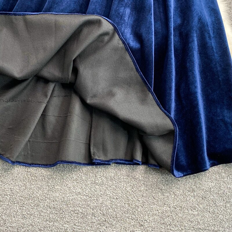Button Full Dress A Line Stand Collar Chiffon Single Breasted Women Dresses - MERGE.DAY.1.FREESTYLE