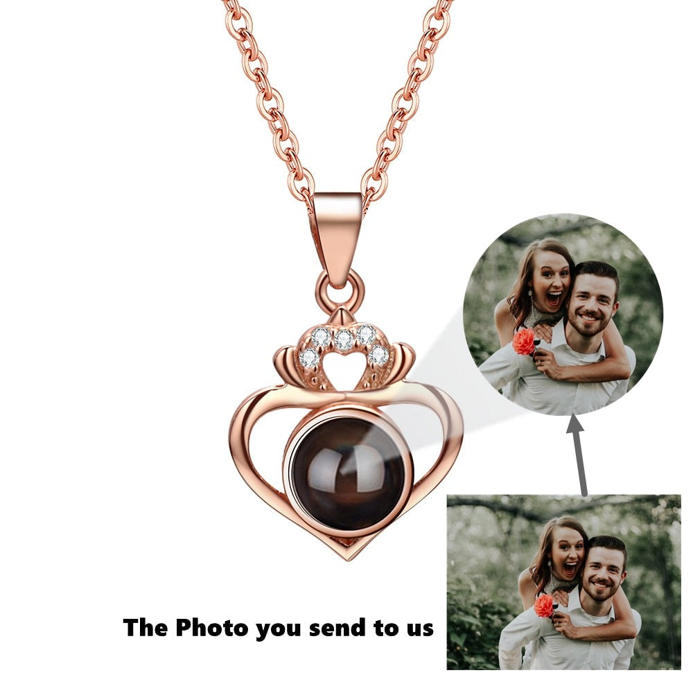 Customized Projection Necklace Heart Photo Projection Necklace for Women Girl Friend Ladies Gifts - MERGE.DAY.1.FREESTYLE