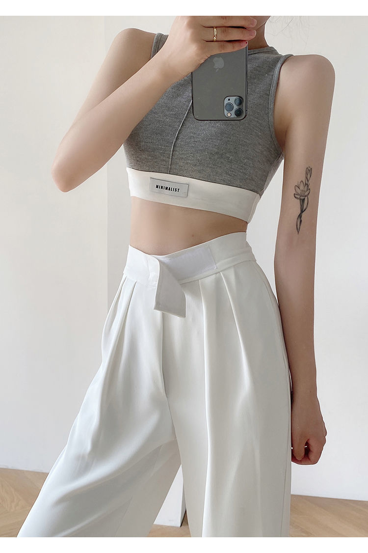 Casual Baggy Trousers Women Summer High-Waist Pants Loose Straight Mopping Pants - MERGE.DAY.1.FREESTYLE