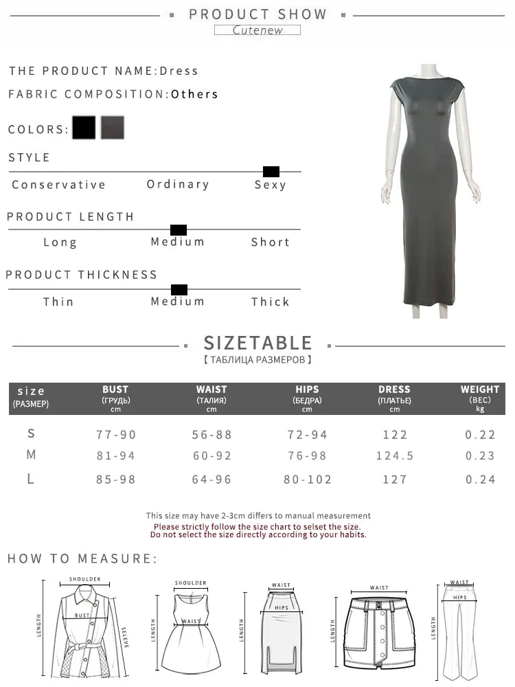 Elegant Short Sleeve Bodycon Maxi Dress O-neck Backless Lady Dresses - MERGE.DAY.1.FREESTYLE