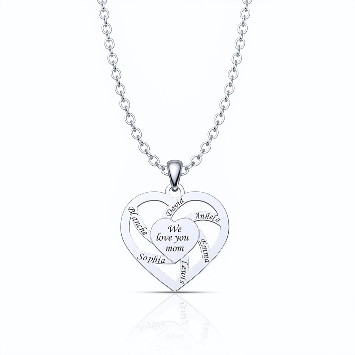 Personalized Mother Name Necklace With Text Custom Heart Pendant Necklace - MERGE.DAY.1.FREESTYLE