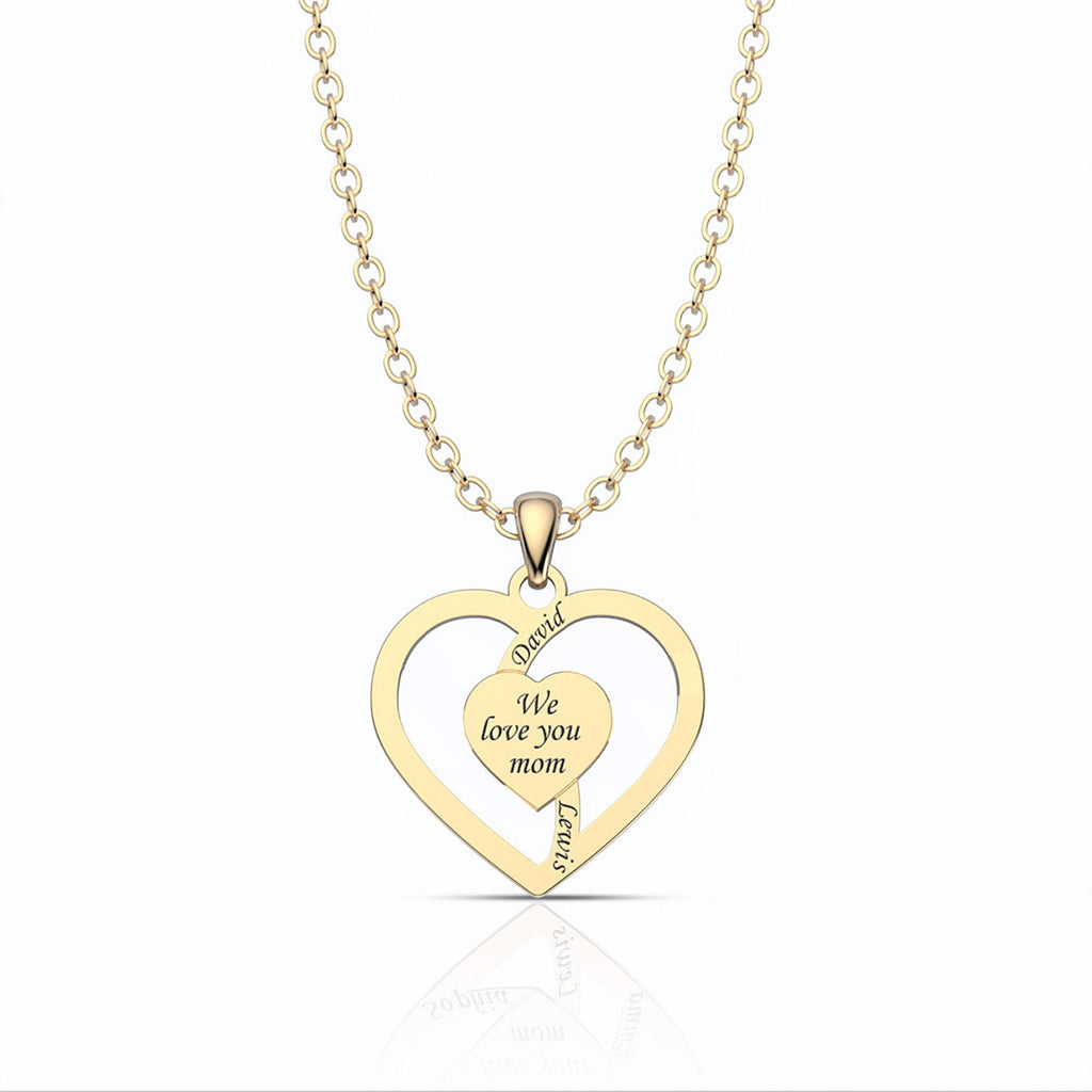Personalized Mother Name Necklace With Text Custom Heart Pendant Necklace - MERGE.DAY.1.FREESTYLE