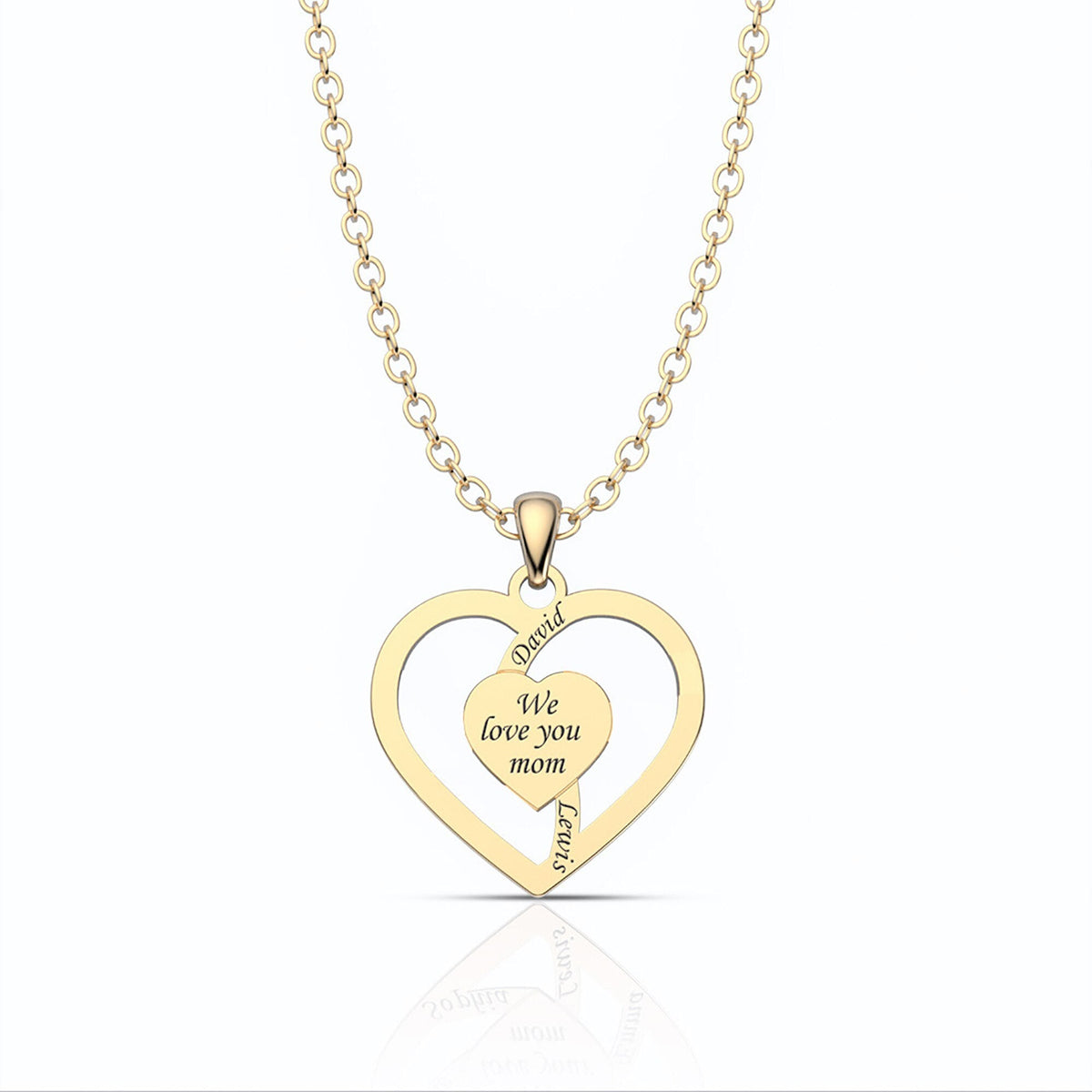 Personalized Mother Name Necklace With Text Custom Heart Pendant Necklace - MERGE.DAY.1.FREESTYLE