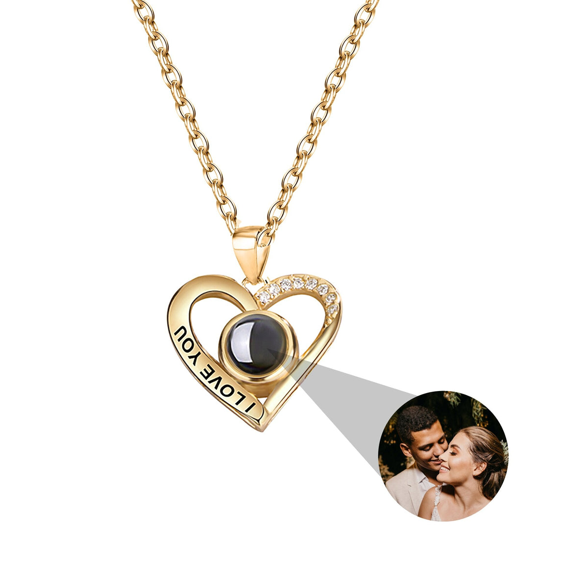 Love projection necklace with customizable photos Pendant Necklace - MERGE.DAY.1.FREESTYLE
