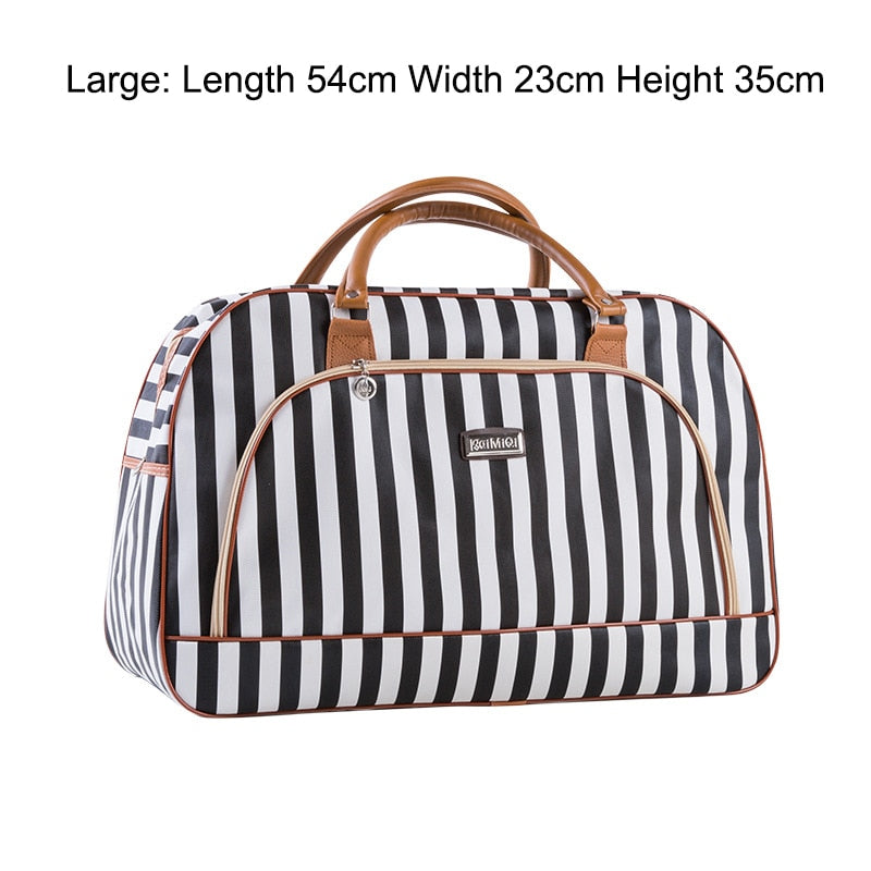 Women Travel Bags PU Leather Large Capacity Waterproof Print Luggage Duffle Bag - MERGE.DAY.1.FREESTYLE
