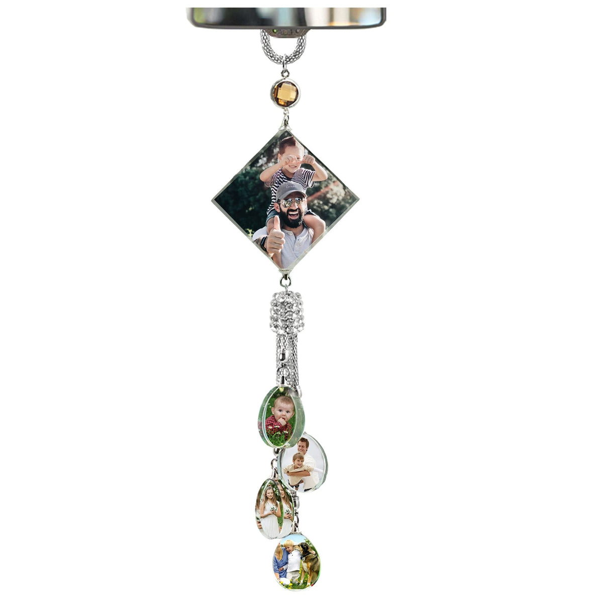 Customizable photos Car Rearview Mirror Hanging Ornament Artificial Crystal Styling - MERGE.DAY.1.FREESTYLE