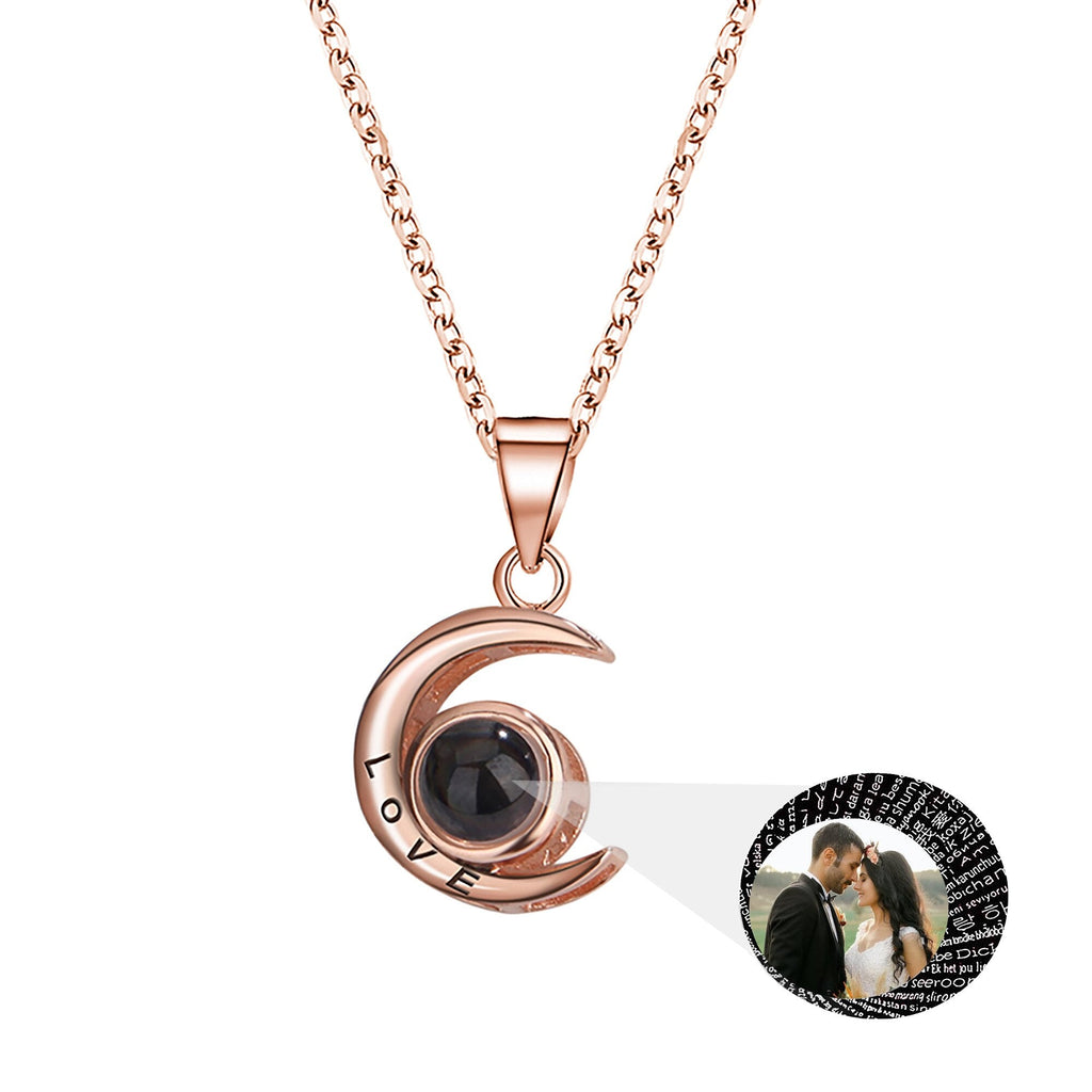 Personality Moon Necklace With Customizable Photo Romantic Gift - MERGE.DAY.1.FREESTYLE