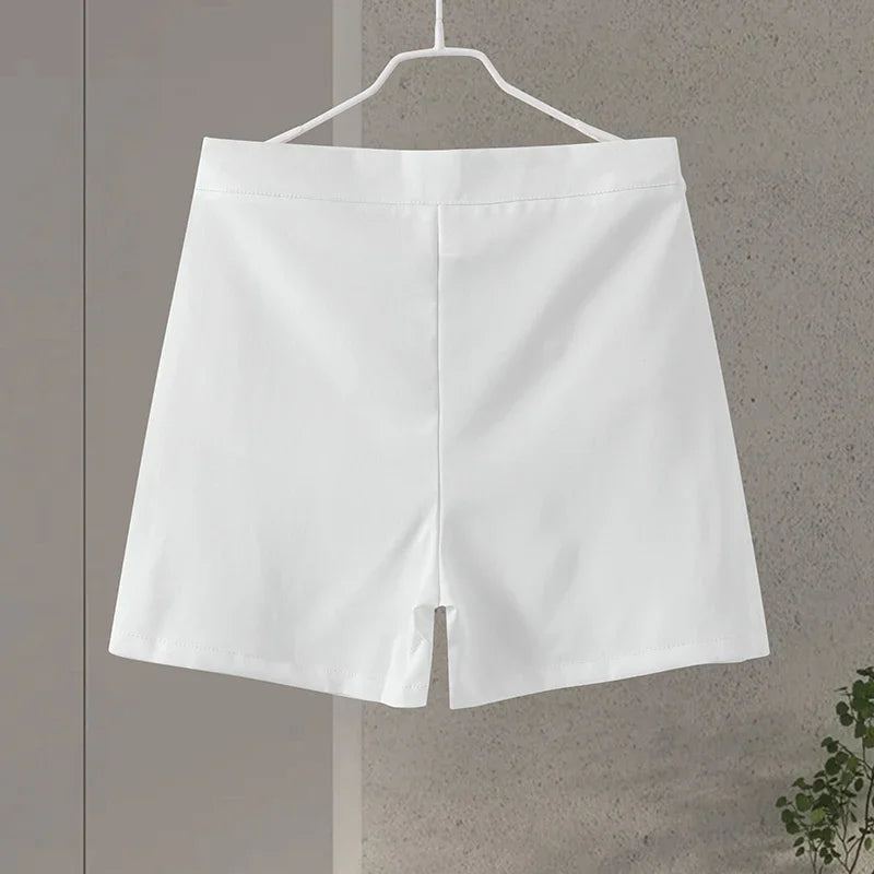 Elegant White Shorts Sets Sleeveless Single Breasted Top High Waist Shorts - MERGE.DAY.1.FREESTYLE