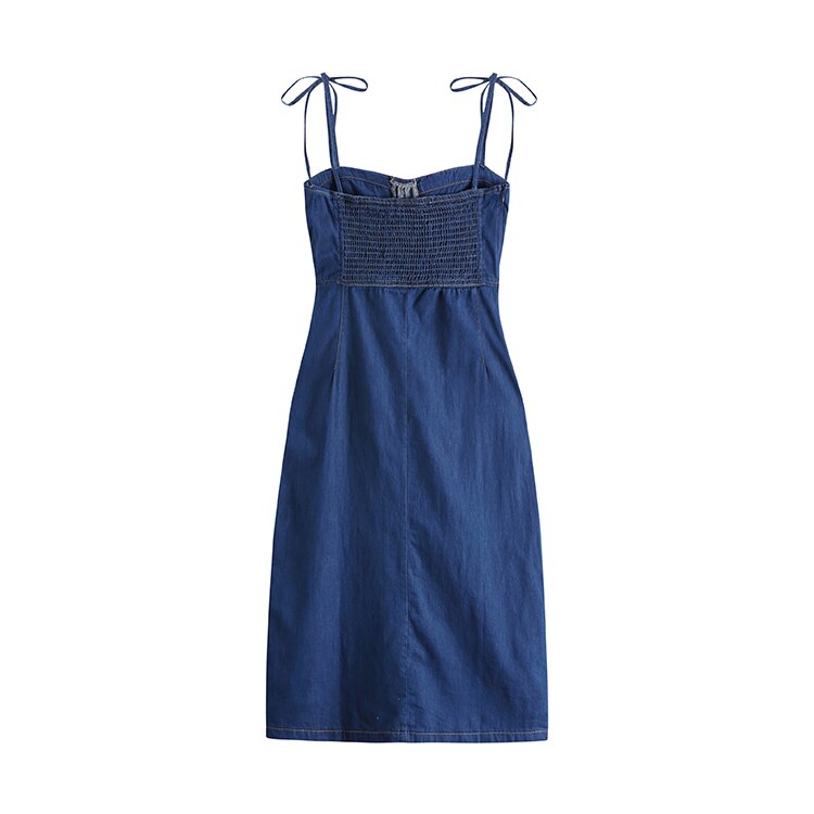 Summer Women Sexy Slip Denim Dress Strapless Lace-up High Waist Dress - MERGE.DAY.1.FREESTYLE