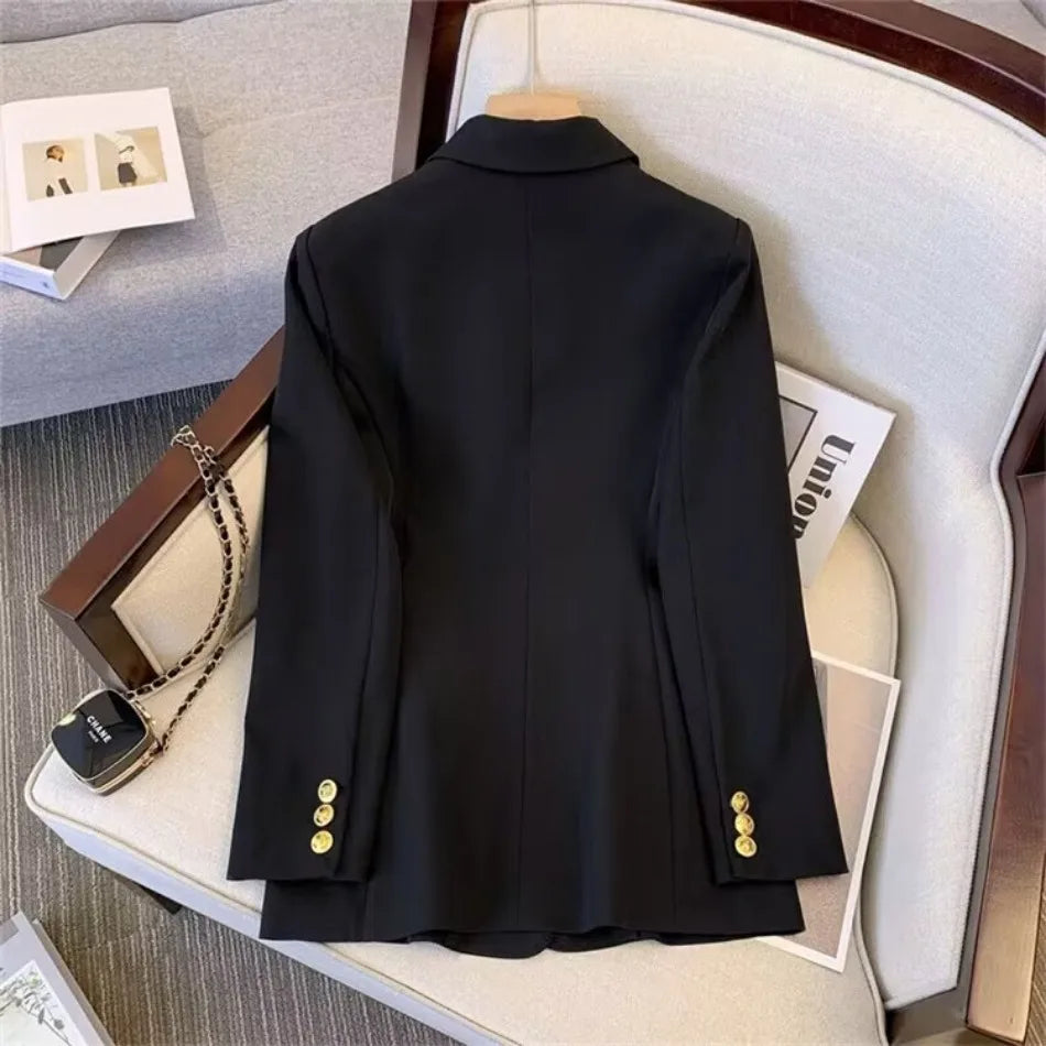 Jackets Blazer Woman Spring Autumn Solid Color Long Sleeve Tailored Collar - MERGE.DAY.1.FREESTYLE