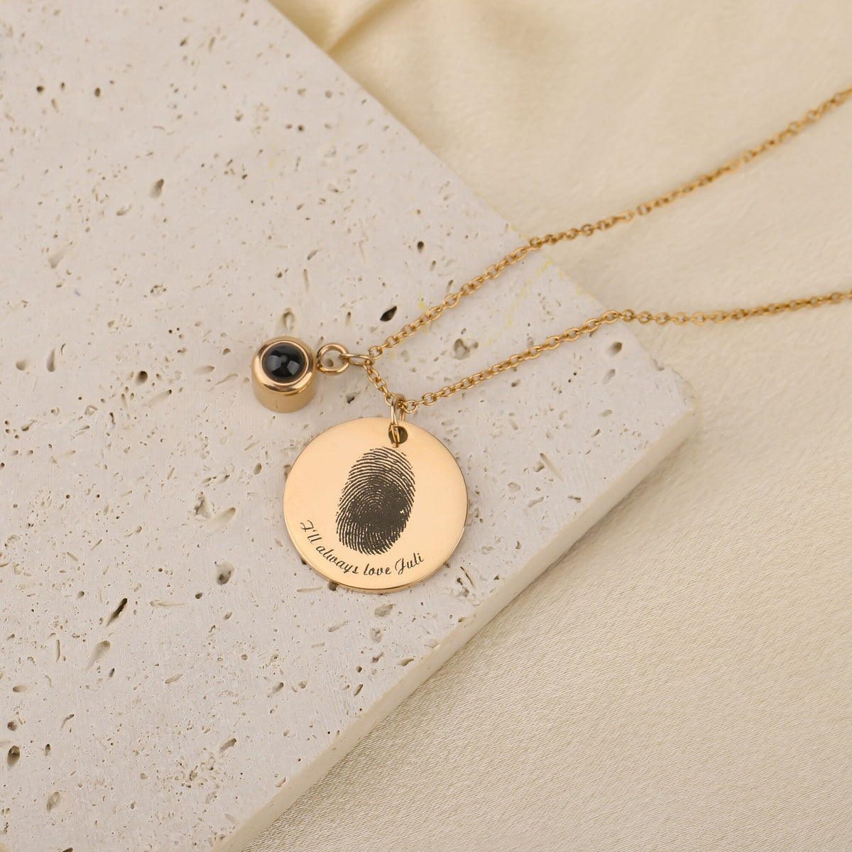 Fingerprint necklace with customizable photos Projection Necklace Pendant Jewelry - MERGE.DAY.1.FREESTYLE