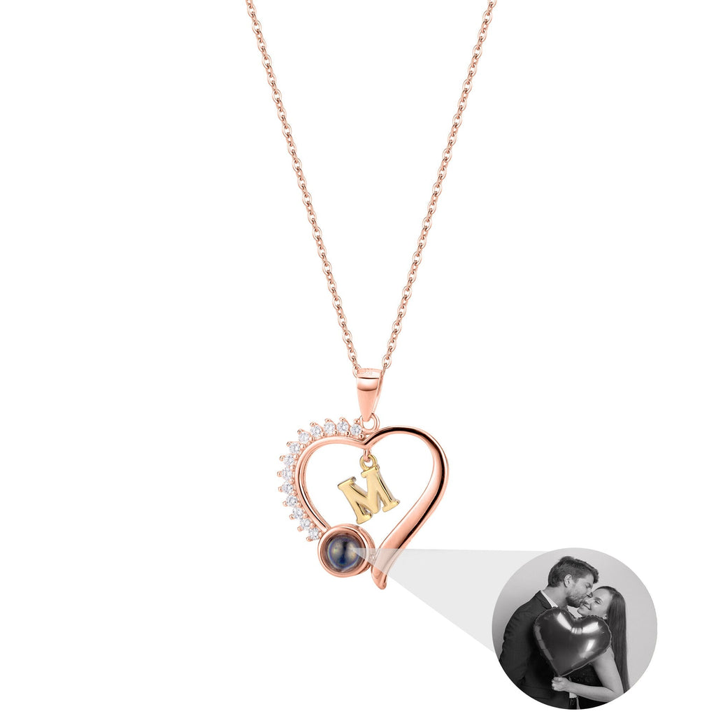 letter necklace Simple Heart Shaped Photo Custom Projection Necklace - MERGE.DAY.1.FREESTYLE