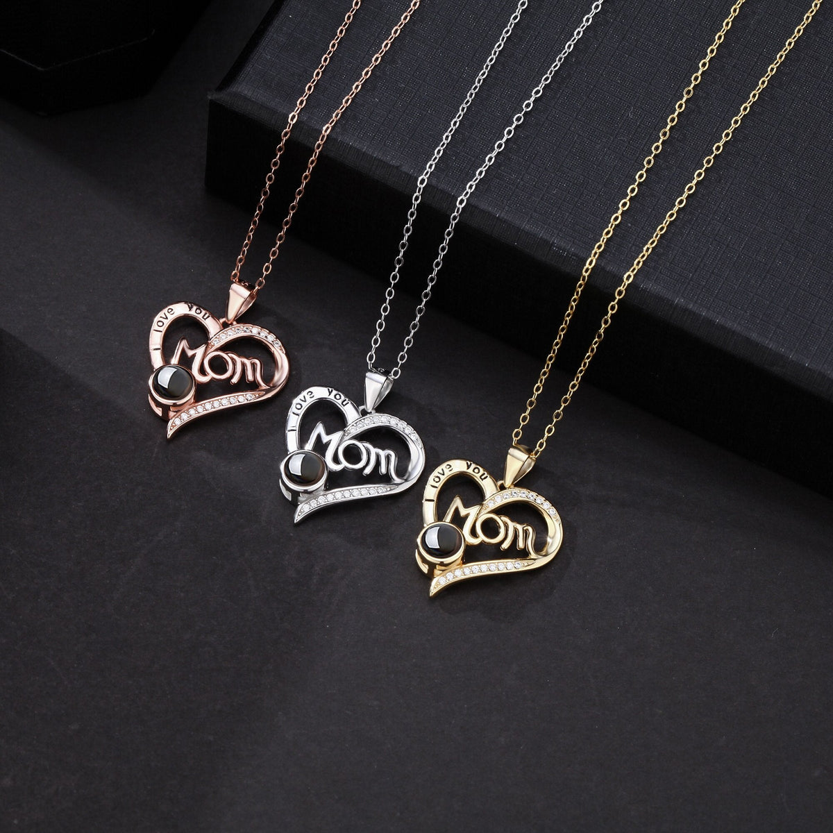 Love projection necklace with customizable photos Pendant Memorial Gift Anniversary gift - MERGE.DAY.1.FREESTYLE