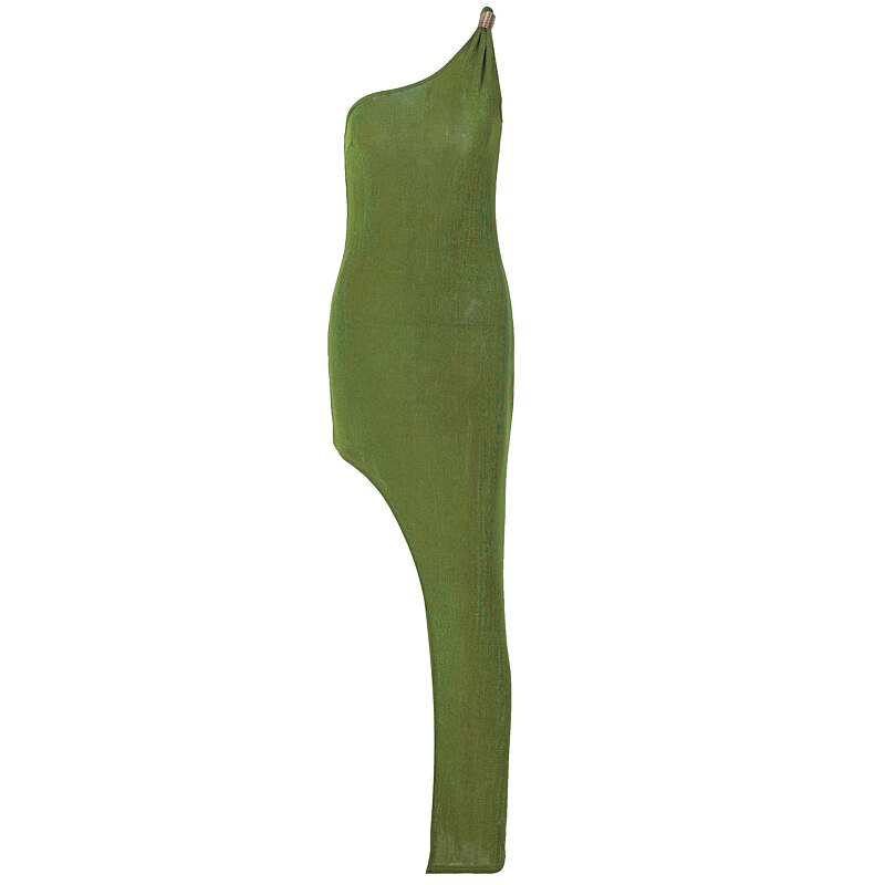 Bodycon One Shoulder Backless Sleeveless Maxi Slit Prom Dress - MERGE.DAY.1.FREESTYLE