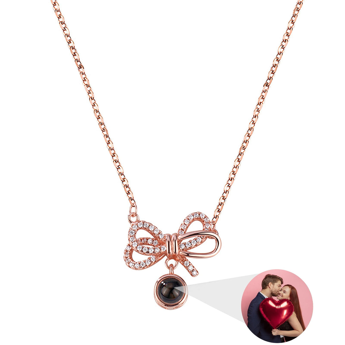 Customized Photo Bow Projection Memory Necklace - MERGE.DAY.1.FREESTYLE
